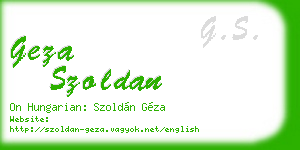 geza szoldan business card